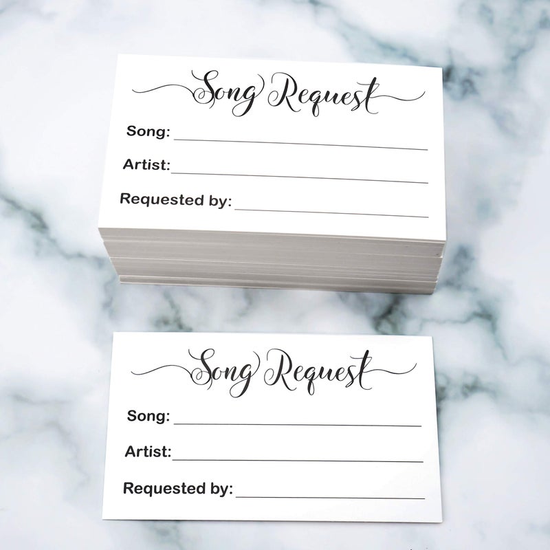 RXBC2011 100 Song Request Cards Play Song at Wedding Reception Prom Dance Party Band DJ Karaoke Music Suggestion Note - Image 5